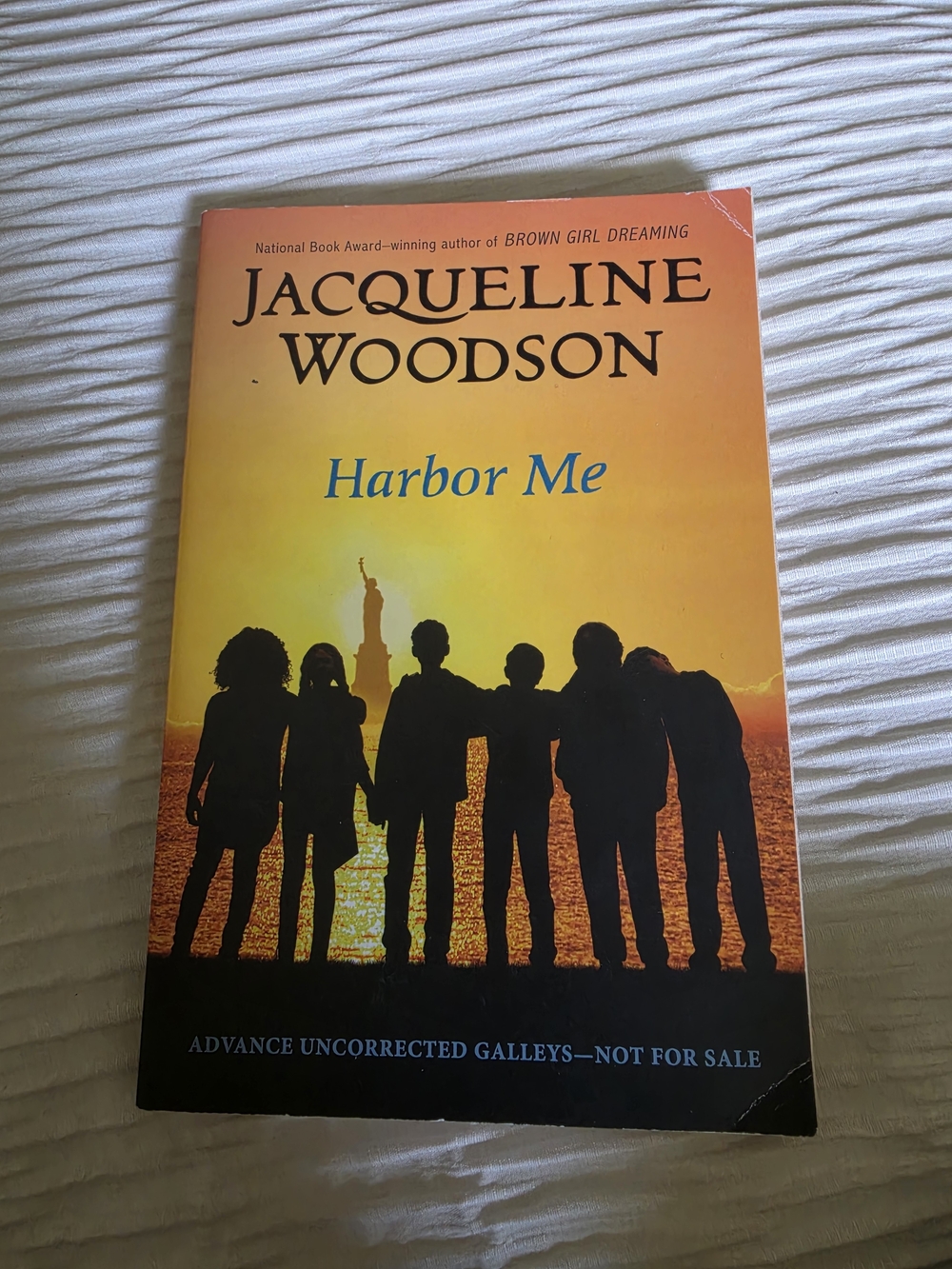 Jacqueline Woodson "Harbor Me" Paperback - Orange Sunset Cover